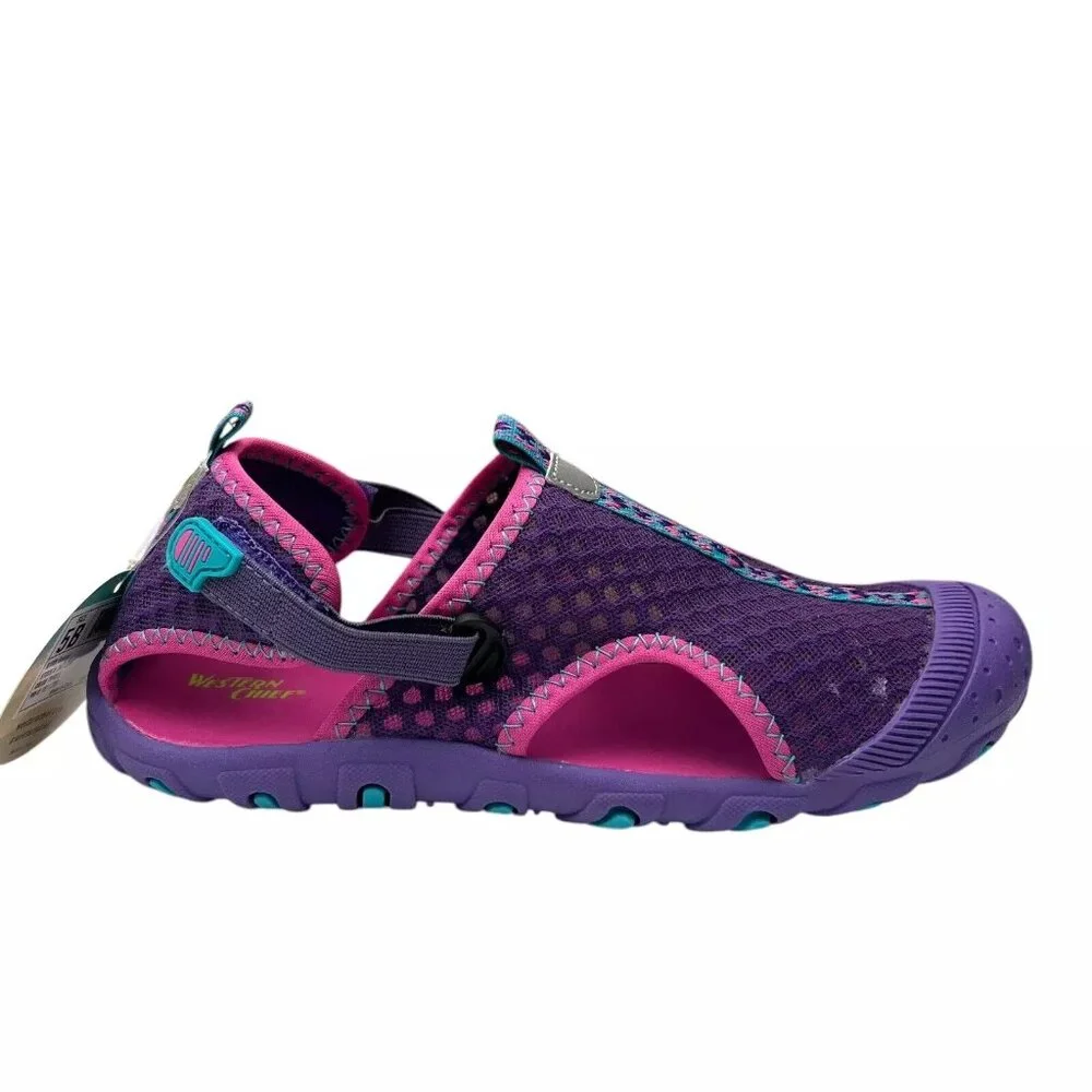 Western Chief Youth Girl's Rainier Sport Sandals Size‎ 5-6 Purple Quick-Drying